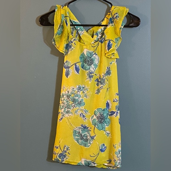 ZARA BASIC Lime Green Floral Sleeveless Top Medium Fairycore Boho Romantic - Picture 1 of 6